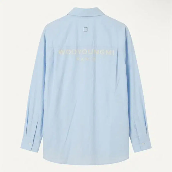 [BUNJANG] Wooyoungmi Back Logo Shirt Sky Blue / 우영미 백로고 셔츠 스카이블루 (34)