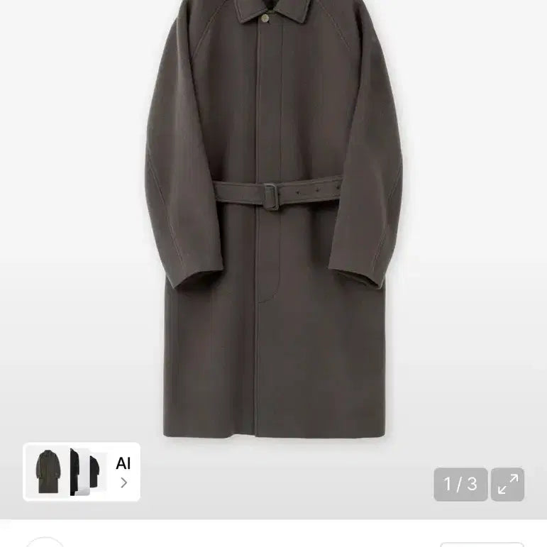 [BUNJANG] Brown Yak Belted Coat Brown Grey Size 3 / 브라운야드 벨티드 코트 브라운 그레이 3