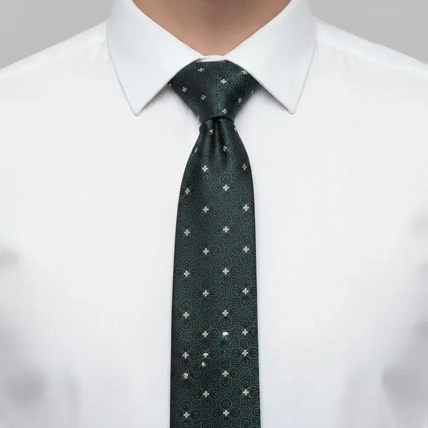 [BUNJANG] Pierre Cardin Deep Green Dot Silk Necktie / 피에르가르댕 딥그린 도트 실크넥타이