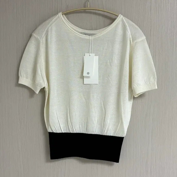 [BUNJANG] HAWA Adel Crop Knit T-shirt / 새상품) 하와(HAWA) 아델리크롭니트