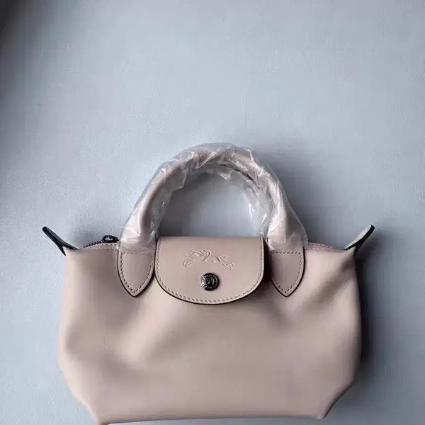 [BUNJANG] Longchamp Le Pliage Extra XS Mini Handbag Nude Beige Calfskin Shoulder Bag / 롱샴 르 플리아주 엑스트라 XS 미니 핸드백 누드 베이지 소가죽 숄더백