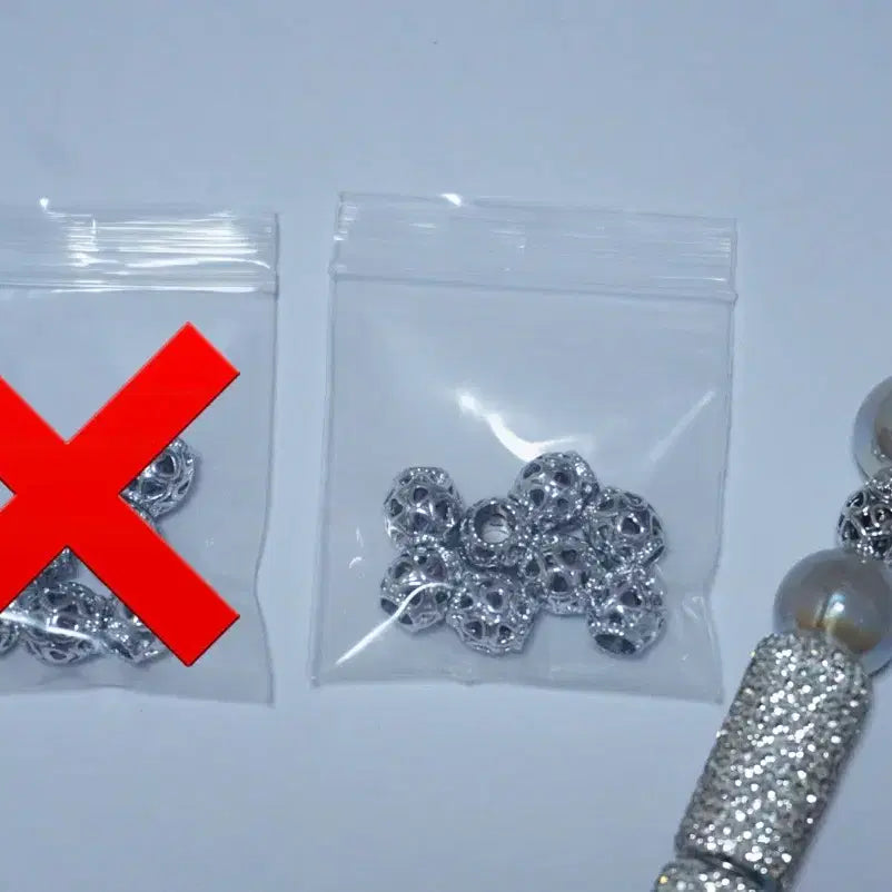 [BUNJANG] Silver Heart Pattern Charm Beads for DIY Crafts / DIY 실버 하트 패턴 참 비즈