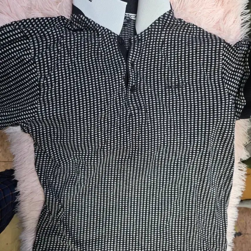 [BUNJANG] Peter Jackson Black Check Short-Sleeve Polo Shirt / 피터잭션(.100)반팔 카라티 블랙 체크.