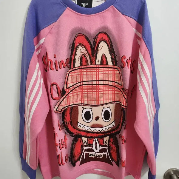 [BUNJANG] Rabovoo Character Printing Long Sleeve T-Shirt Sweatshirt / 라부부 캐릭터 프린팅 긴팔티셔츠 맨투맨<새상품>