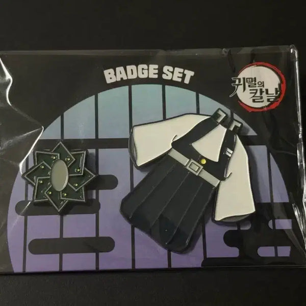 [BUNJANG] Demon Slayer Sanemi Shinazugawa Daienbok Haori Badge Set / 귀멸의칼날 CGV 사네미 대원복 하오리 굿즈 뱃지 (카드,박스X)