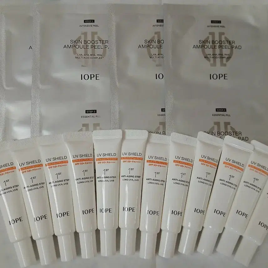 [BUNJANG] IOPE Ampoule Peel Pad (4 Sheets) + IOPE UV Shield Sun Protector (180ml) / 아이오페 앰플 필패드4매+아이오페 선크림 180미리