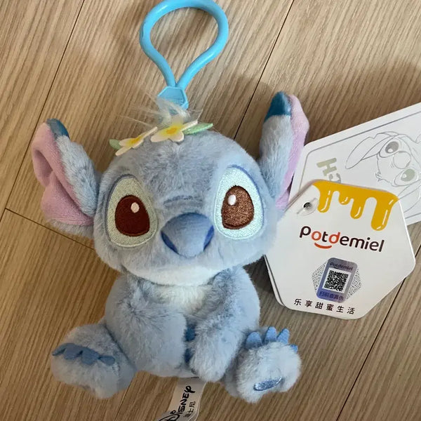 [BUNJANG] Stitch Plush Keychain with Flower Charm / 스티치 인형 키링