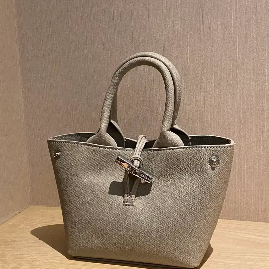 [BUNJANG] Longchamp Tote Bag Leather Grey / 롱샴토트백