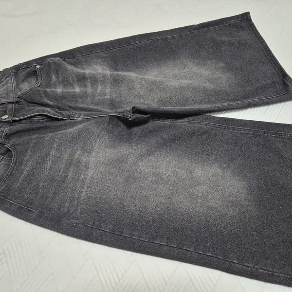 [BUNJANG] Women's 8-Length Black Jeans - Size 66 (Large) / 8부 블랙 청바지 새상품 여성복 66사이즈 라지