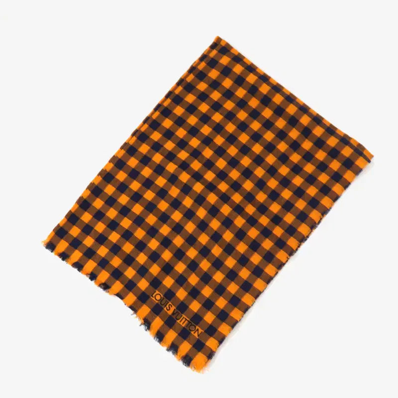 [BUNJANG] Louis Vuitton Orange Check Scarf / (정품)루이비통 오렌지 체크 스카프 머플러