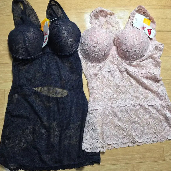 [BUNJANG] Lace Bralette Set - Pink / 란제리>100<>2종 새상품  일괄  레이스 뷔스티에 핑크
