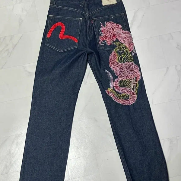 [BUNJANG] Evisu Dragon Embroidered Denim Pants Size 30 / 에비수 용 자수 데님 팬츠 청바지 30 새상품급