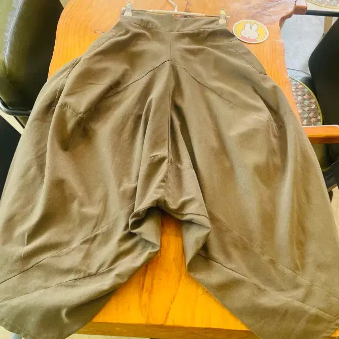 [BUNJANG] Brown Wide Leg Cotton Pants / 와이드 팬츠 브라운