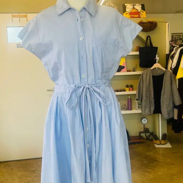 [BUNJANG] Sky Blue Shirt Dress / 하늘색 셔츠 원피스
