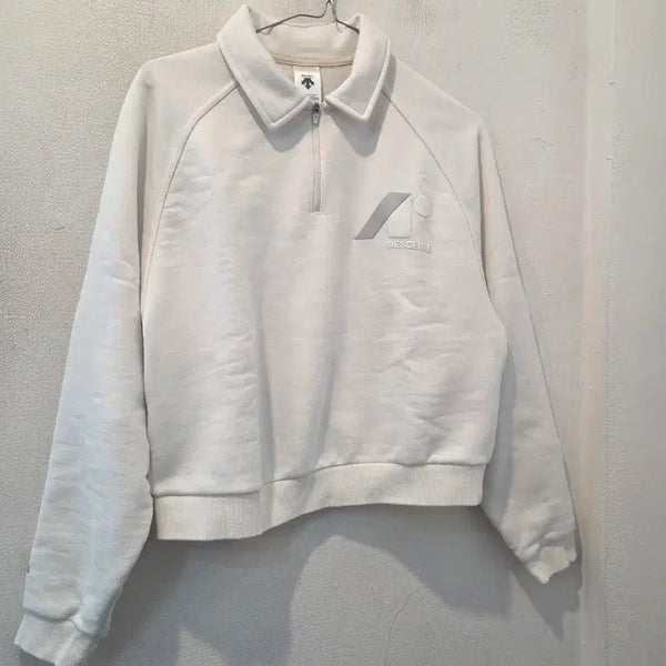 [BUNJANG] Descente Cropped Sweatshirt Ivory / 데상트 크롭 맨투맨 아이보리 가50