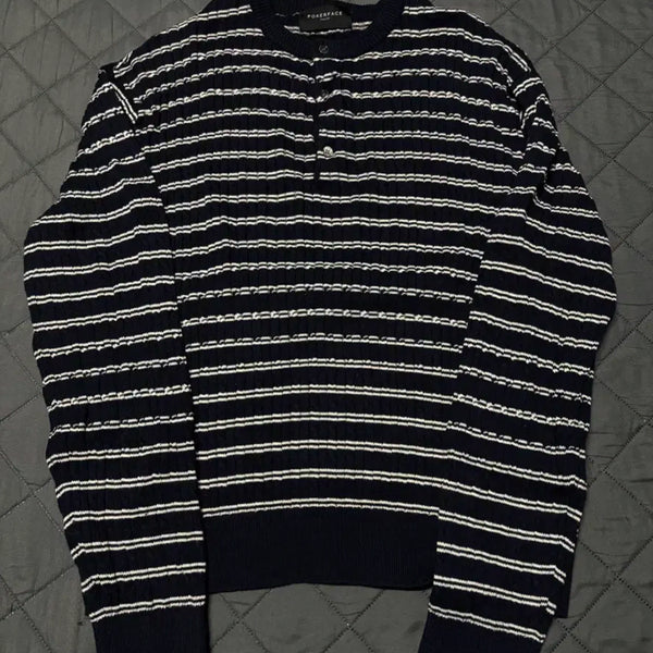 [BUNJANG] Poker Face Henley Neck Knit 48 / 포커페이스 헨리넥 니트 48