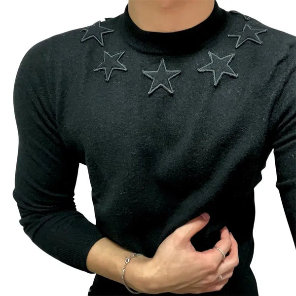 [BUNJANG] Givenchy Riccardo Tisci Black Star Embroidered Knit / 지방시 리카르도 티시 블랙 스타 자수 니트