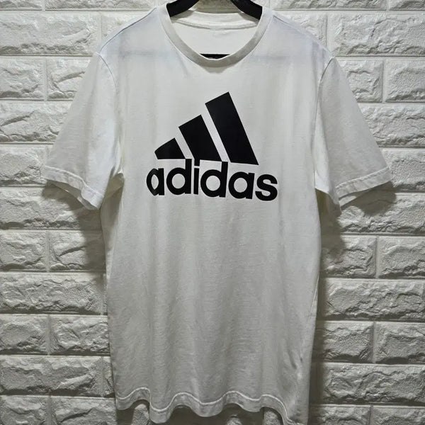 [BUNJANG] Adidas Essential Big Logo Short Sleeve T-Shirt White/Black (M) / 아디다스 에센셜 빅로고 반팔티 95