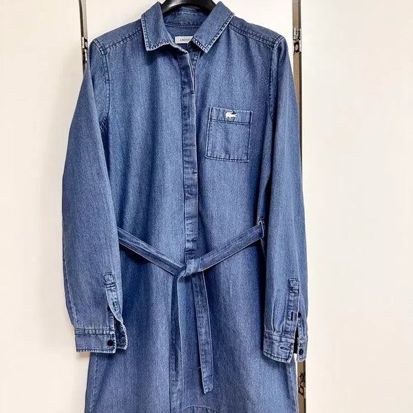 [BUNJANG] Lacoste Denim Shirt Dress / 라코스테 데님 셔츠 원피스 34
