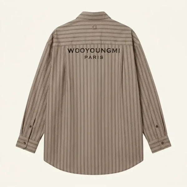[BUNJANG] Wooyoungmi Striped Back Logo Shirt / 우영미 스프라이트 백로고 셔츠 (50)