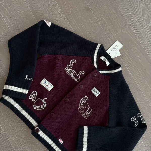 [BUNJANG] SEA NY Embroidered Knit Cardigan S / 새상품) 씨뉴욕 SEA NY 자수 니트가디건 S