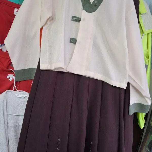 [BUNJANG] Korean Traditional Long Skirt and Jeogori Set / 생활  한복 롱.  치마. 저고리 세트 55.  66