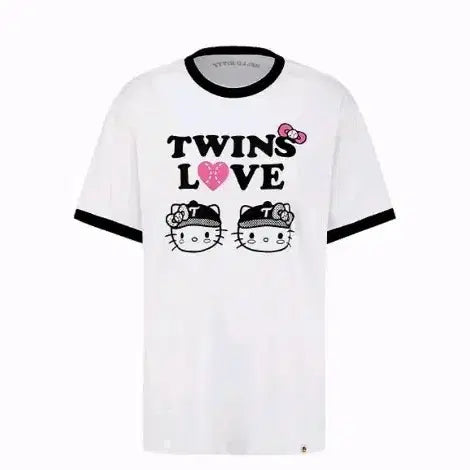 [BUNJANG] LG Twins x Tanning Hello Kitty Love Twins Ringer T-Shirt / 엘지트윈스 태닝키티 헬로키티 Love Twins 링거 티셔츠