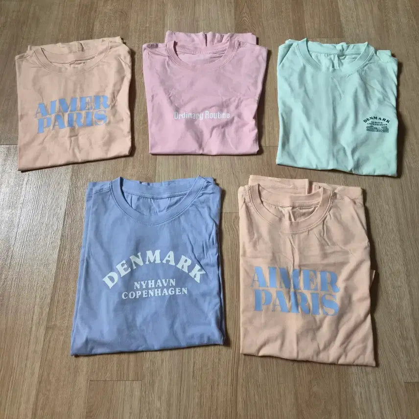 [BUNJANG] Bundle Set 5 pcs 100% Cotton Short Sleeve T-shirts (Size 85-90) / (새상품)면100%반팔티 5개 일괄판매(85-90사이즈)