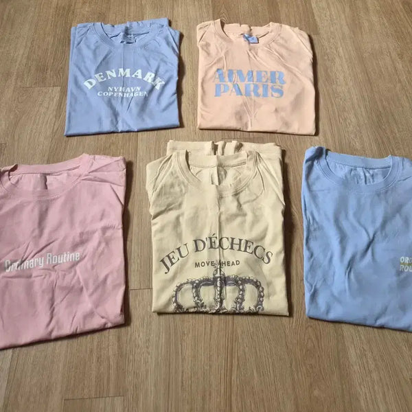 [BUNJANG] Bundle of 5 100% Cotton T-Shirts (Size 85-90) / (새상품)면100%반팔티 5개 일괄판매(85-90사이즈)