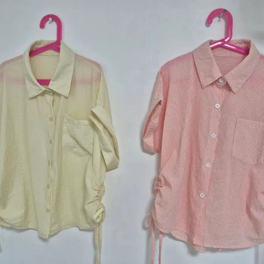 [BUNJANG] Women's Short Sleeve Shirring Blouse / 여성복 여름용 반팔 셔링 남방