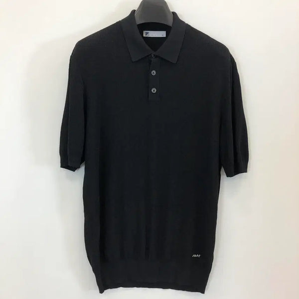 [BUNJANG] FILA Coolmax Knit Collar T-shirt Black 105 / FILA 휠라 쿨맥스 니트카라티 105