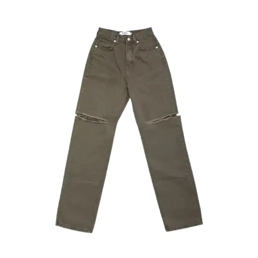 [BUNJANG] LEEY Cutting Jeans Dusty Brown / 리이 커팅 진