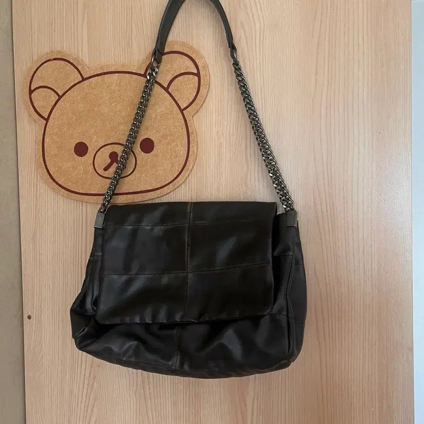 [BUNJANG] Zara "Rock Flip" Shoulder Bag Brown / 자라 락 플립 숄더백 브라운 유나백