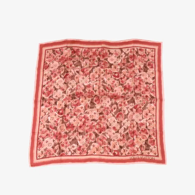 [BUNJANG] Louis Vuitton Cherry Blossom Pattern Scarf Burgundy / (정품)루이비통 벚꽃 패턴 스카프 버건디