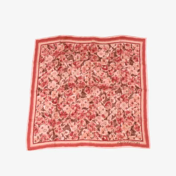 [BUNJANG] Louis Vuitton Cherry Blossom Pattern Scarf Burgundy / (정품)루이비통 벚꽃 패턴 스카프 버건디