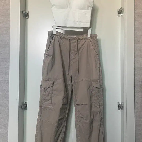 [BUNJANG] GARAGE Wide Cargo Pants (Beige Taupe) / 가라지 와이드 카고 팬츠.  55.  베이지 토프 컬러