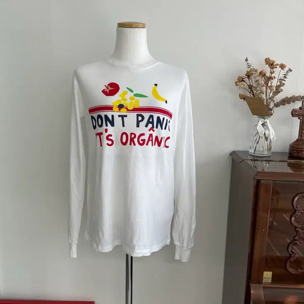 [BUNJANG] Etre Cecile White Printing Long Sleeve T-Shirt / [에뜨레 쎄실] 화이트 프린팅긴팔 티셔츠