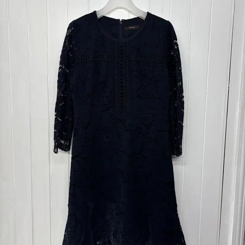 [BUNJANG] Clovis Navy Lace Midi Dress / 클로비스 네이비 레이스 원피스 85-90 ㅡ0703