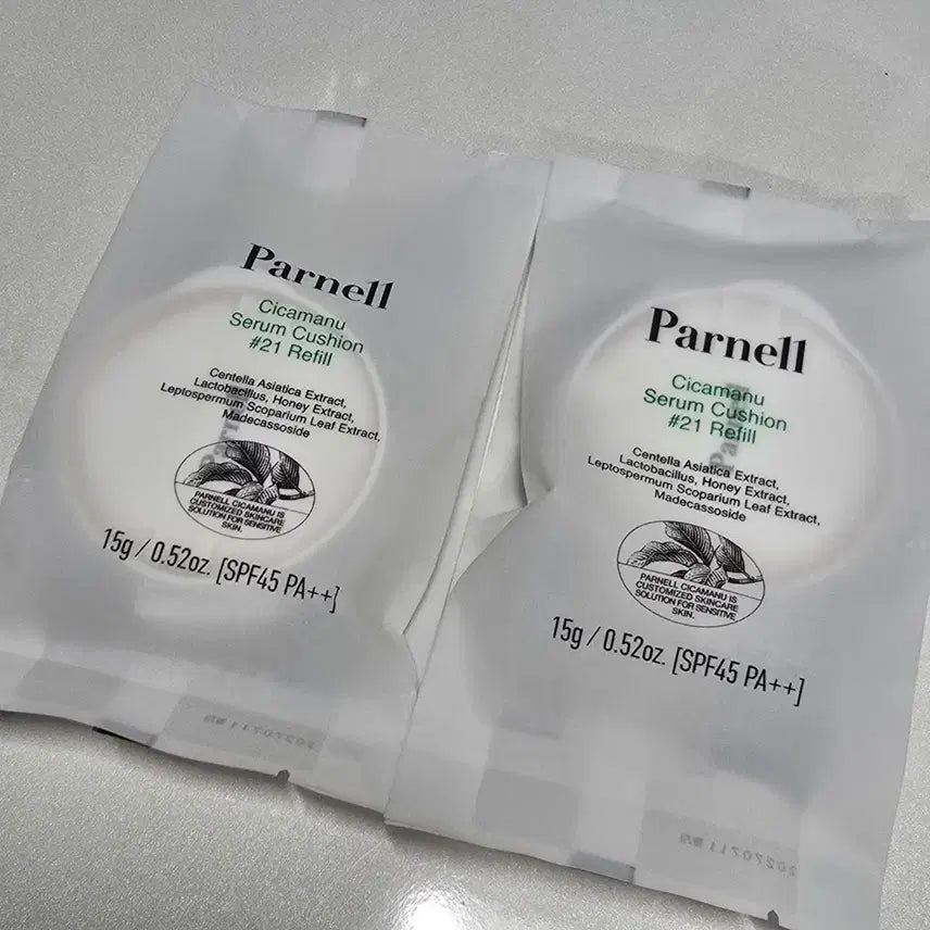 [BUNJANG] Parnell Cicamanu Serum Cushion Refill SPF45 PA++ (21 Light Beige) - 2 pcs / 파넬 시카마누 세럼쿠션 21호 리필 2개 새상품