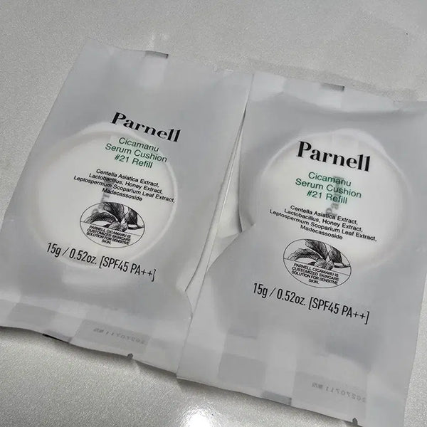 [BUNJANG] Parnell Cicamanu Serum Cushion Refill SPF45 PA++ (21 Light Beige) - 2 pcs / 파넬 시카마누 세럼쿠션 21호 리필 2개 새상품