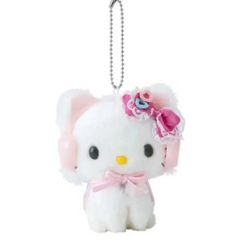 [BUNJANG] Sanrio Heisei Chami Kitty Headset Plush Keychain (Sealed) / (정품) 산리오 헤이세이 챠미키티 헤드셋 인형 키링 미개봉