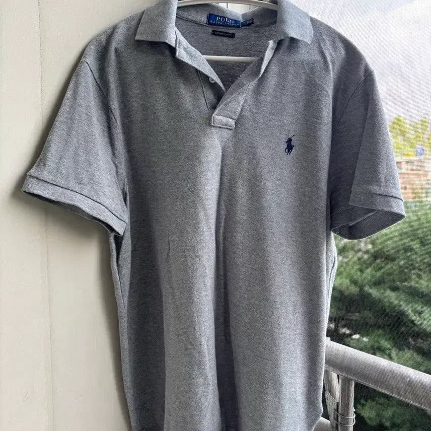 [BUNJANG] Polo Ralph Lauren Custom Slim Fit Grey Cotton T-Shirt / 폴로 랄프로렌 커스텀 슬림핏 그레이 M 반팔 카라티