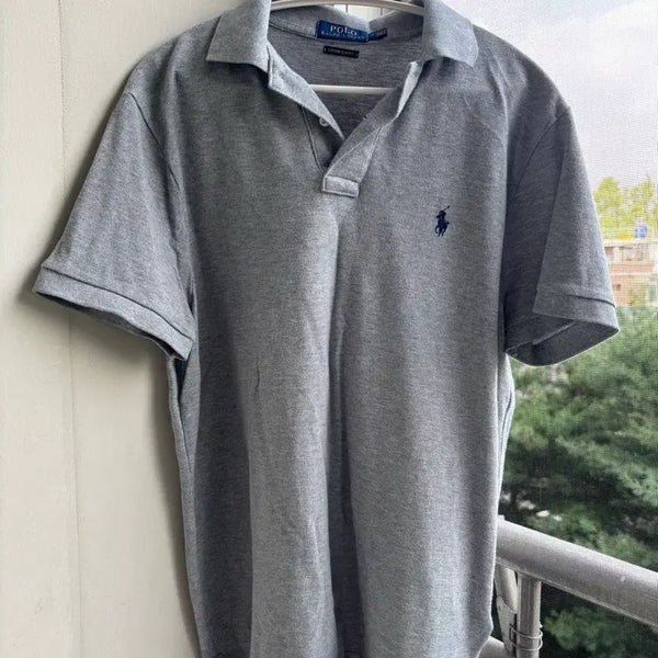 [BUNJANG] Polo Ralph Lauren Custom Slim Fit Grey Cotton T-Shirt / 폴로 랄프로렌 커스텀 슬림핏 그레이 M 반팔 카라티