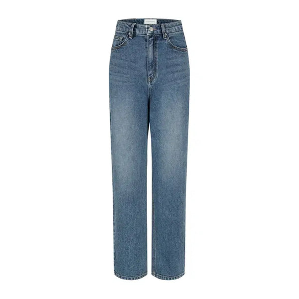 [BUNJANG] KINDER SALMON Classic Straight Fit High-Waisted Denim Jeans / 킨더살몬 청바지
