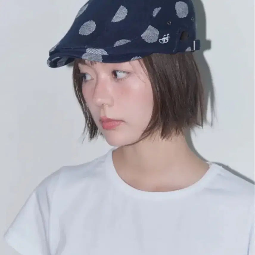 [BUNJANG] Fancy Club Angel Dot Hunting Cap Navy / 팬시클럽 엔젤 도트 헌팅캡 네이비
