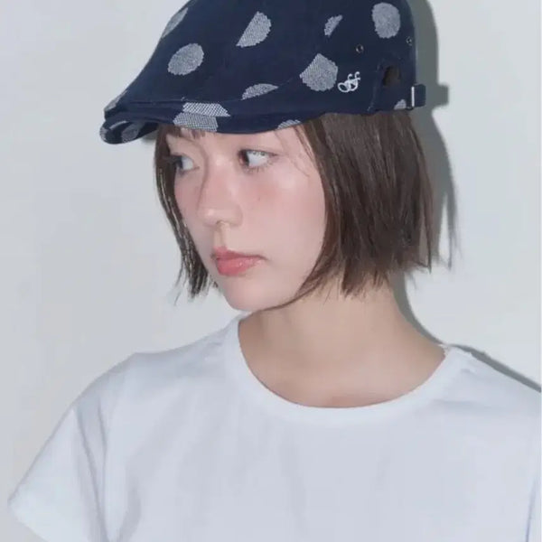 [BUNJANG] Fancy Club Angel Dot Hunting Cap Navy / 팬시클럽 엔젤 도트 헌팅캡 네이비