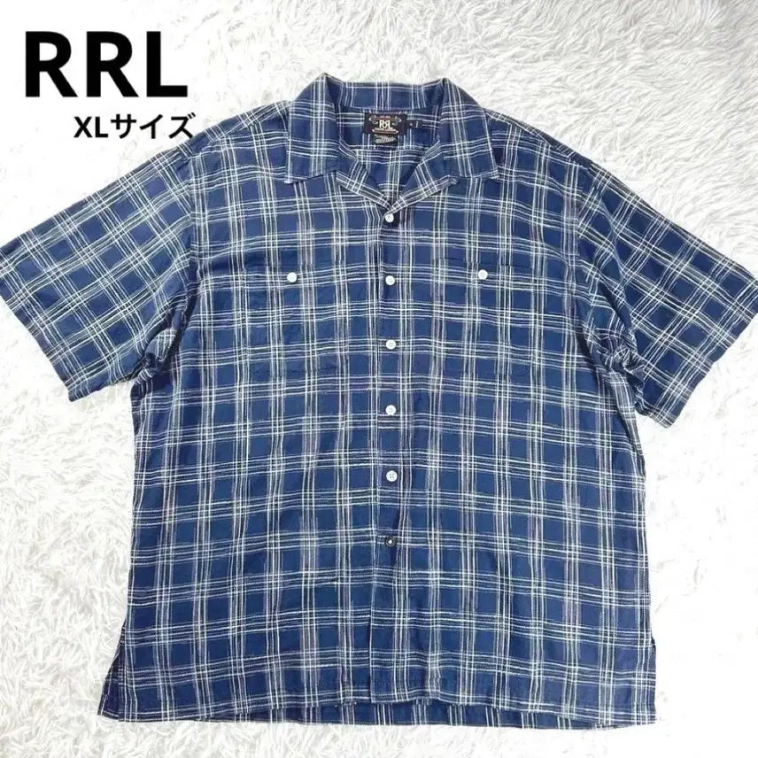 [BUNJANG] RRL Plaid Short Sleeve Shirt Navy XL / RRL 체크 반팔 셔츠 네이비 XL
