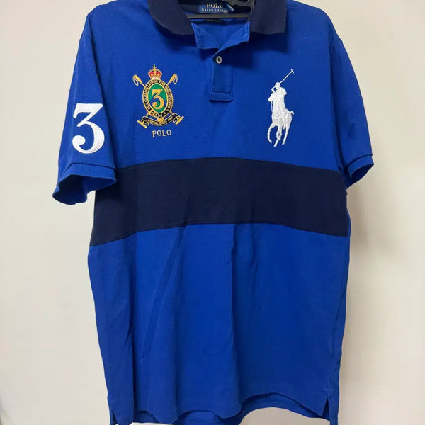[BUNJANG] Polo Ralph Lauren Big Pony Crest Short Sleeve Polo Shirt Blue M / 폴로 랄프로렌 빅포니 크레스트 반팔 카라티 블루 M