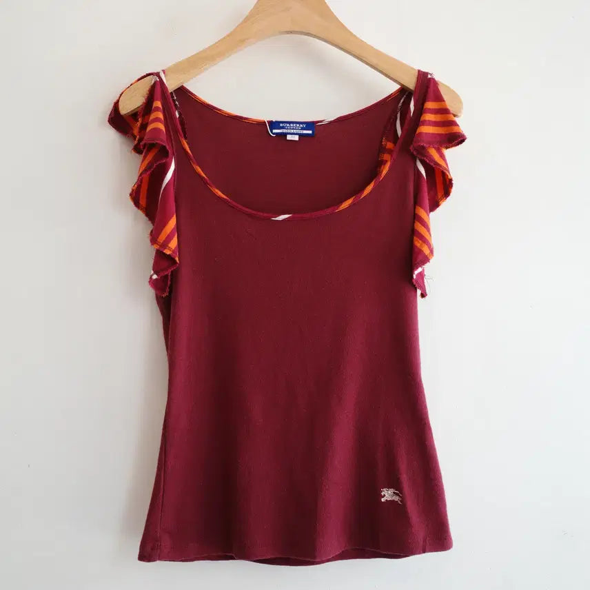 [BUNJANG] Burberry Blue Label Sleeveless T-shirt Cotton Women's S/M / BURBERRY 버버리 블루라벨 슬리브리스 티셔츠