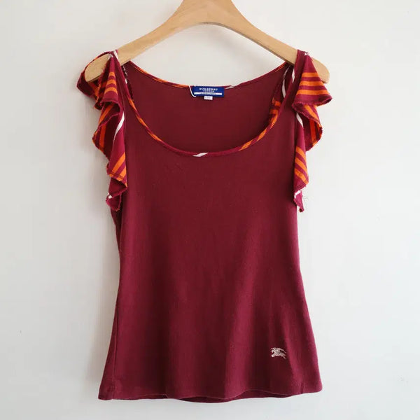 [BUNJANG] Burberry Blue Label Sleeveless T-shirt Cotton Women's S/M / BURBERRY 버버리 블루라벨 슬리브리스 티셔츠